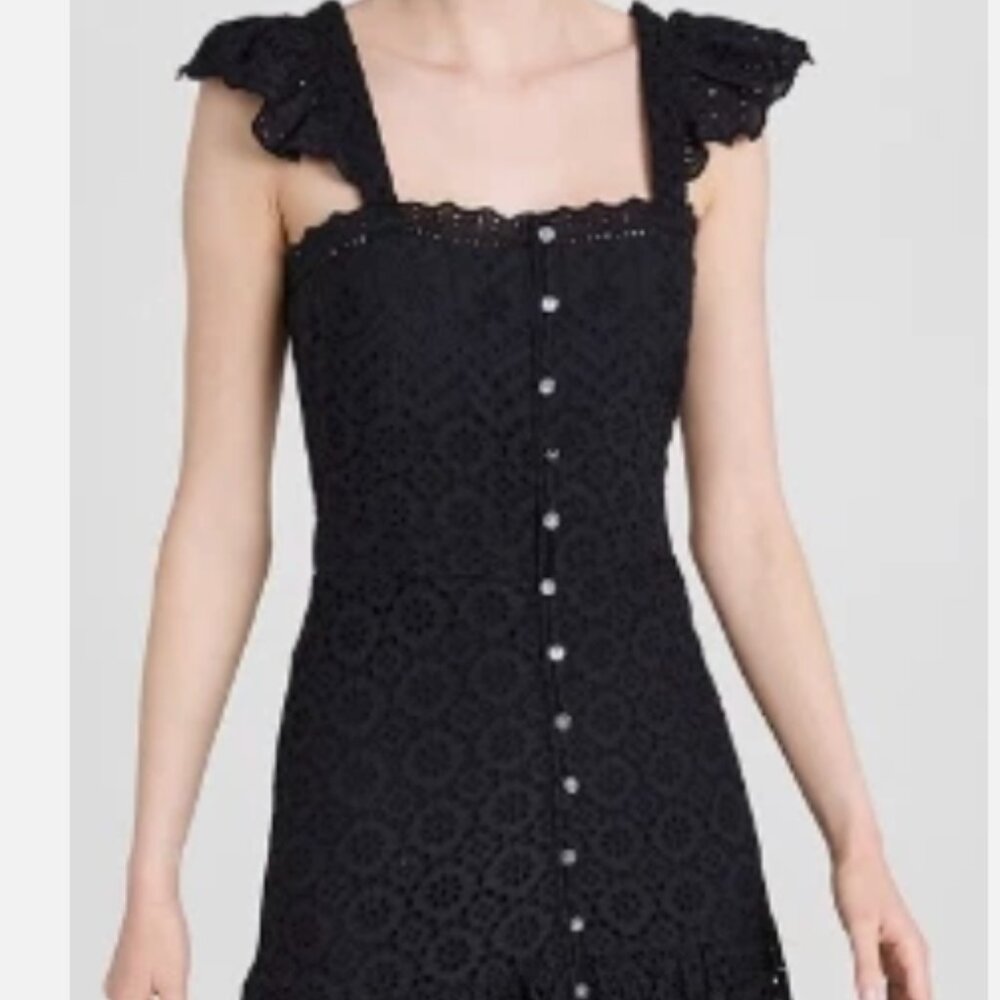 NEW Veronica Beard Black Aislin Eyelet Tiered Maxi Dress sz 2